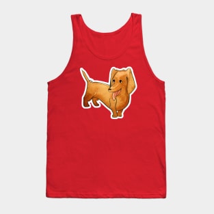 Little Happy Watercolor Dachshund Wiener Dog Tank Top